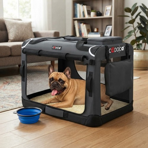 Foldable portable dog crate - dog,