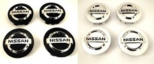 x4 Silver/Black 54mm Plastic Nissan Centre Wheel Alloy Caps Cheapest on eBay
