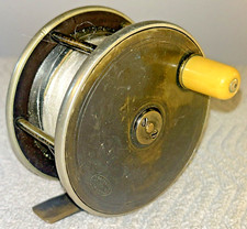 Antique Brass Salmon Fly Reel TURNBULL of EDINBURGH 3 3/4” Dia 1 7/8” Wide