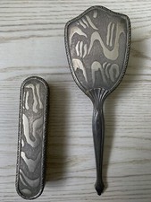 Vintage Dressing Table Vanity Set 2 Piece Silver Plated Hand Brush 