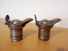 2x Vintage Metal Silver Tone