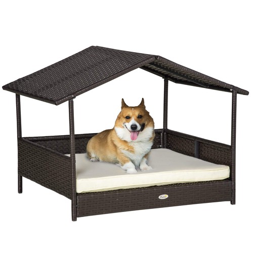 Pawhut wicker dog house - dog,