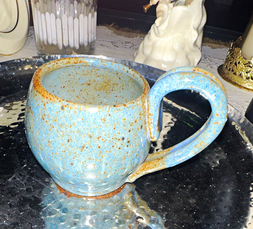 Blue brown speckled stoneware - blue,