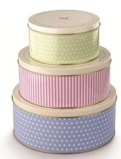 Tala Retro Cake Storage Tins Set of 3 Metal Nesting Canisters 25.5cm 22cm 17cm