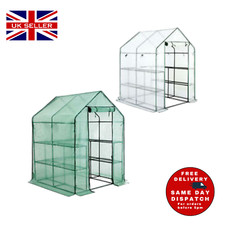 AMOS Walk-In Greenhouse 3-Tier Outdoor Garden Patio 8 Shelf Waterproof PE Cover