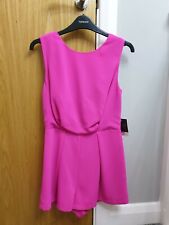 Topshop Pink Playsuit with Black Lace Inset Size 8 Petite Brand New RRP £48