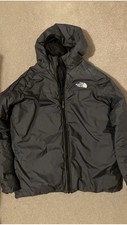 Boys Reversible North Face Coat In grey / black - Size XL