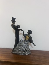 Elegant Art Deco Style Couple Figurine Romantic Dancing Man & Woman Sculpture UK