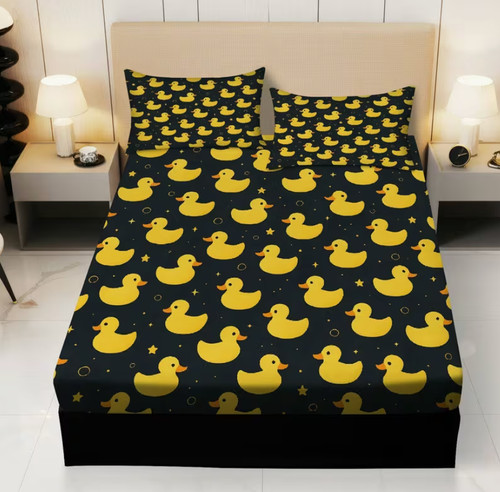 Cartoon rubber duck fitted - rubber,