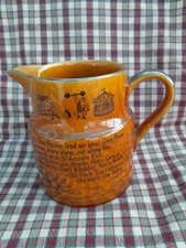 Vintage Large Lord Nelson Ware Jug Elijah Cotton Light Brown Copper Display Show