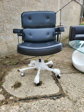 Timelife Eames style black faux leather swivel chair