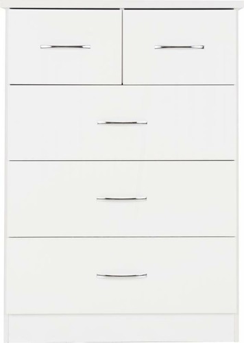 White gloss 2 drawer chest - 2,