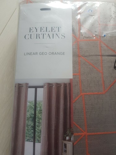 Next linear geo orange eyelet - geo,