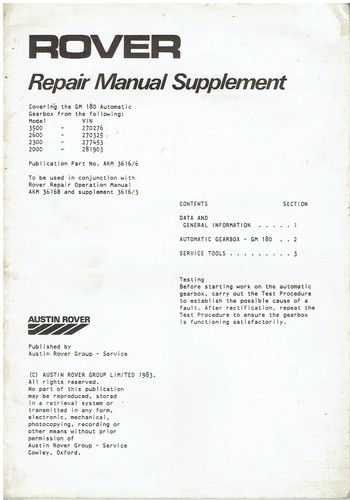 Rover sd1 2000 2300 2600 - sd1,