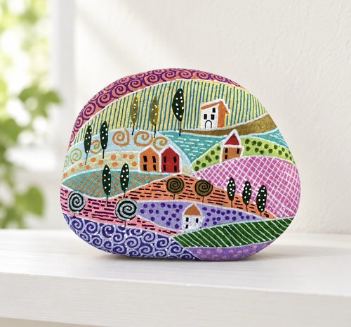 Original hand painted - hand, pebble