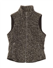 ABERCROMBIE & FITCH Womens Fleece Gilet UK 12 Medium Grey Flecked BG08
