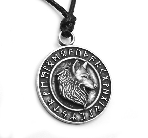 Viking wolf runes pewter - viking,