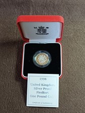 1998 ROYAL MINT SILVER PROOF PIEDFORT ONE POUND COIN