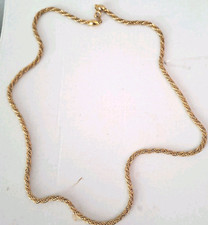 Trifari Gold Tone Rope  Chain Necklace 24" Minor Wear At Clasp Please See Pics