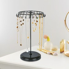 Metal Rotating Necklace Holder Jewellery Organizer Display Stand with 23 Hooks