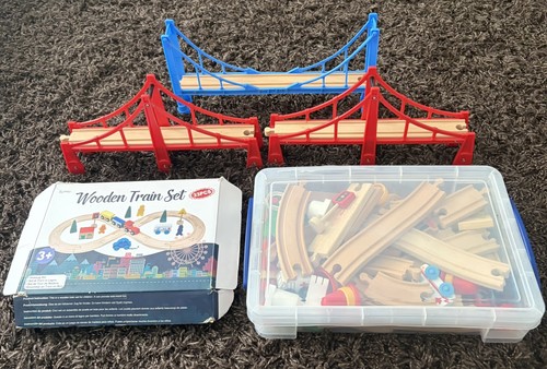 Wooden train track set bundle - wooden,