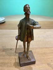 Antique Vintage Wooden Hand Carved Figure Don Quixote