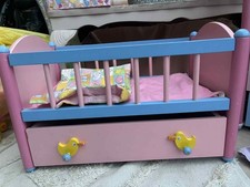 Zapf Creation Baby Born Vintage Travel Cot Bed Crib