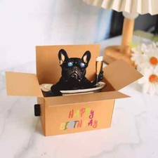 3d pop up birthday card for  french bulldog lovers everywhere, unusual beautiful