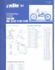 1991 KTM 250 300 MX DXC EXC EGS Chassis Spare Parts Poster : 320329