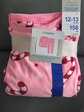 Primark Pink Christmas Candy Cane soft long sleeve fleece pyjamas age 12-13