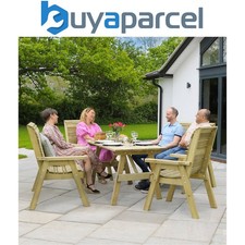 Zest Freya 6 Seater Wooden Dining Table & Chairs Bench Seat Set Garden Outdoor