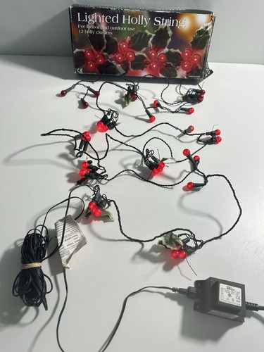 Vintage holly berry lights - holly,