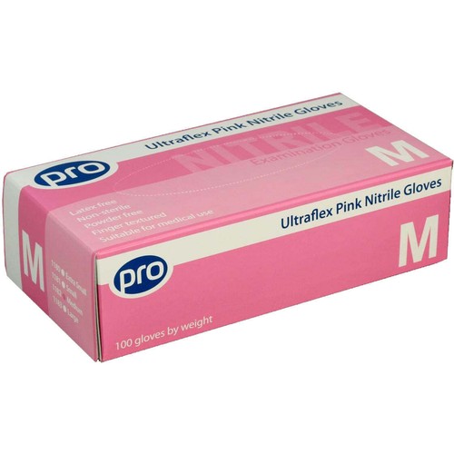 Ultraflex pink nitrile glove - pink,