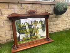 Mahogany Over Mantel Mirror, Pub Decor, Original