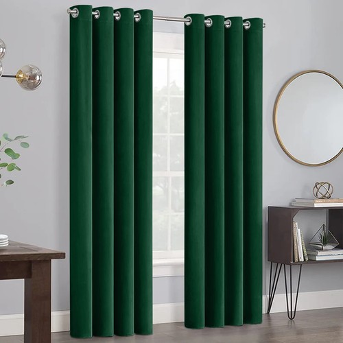 Blackout velvet curtains pair - curtains,