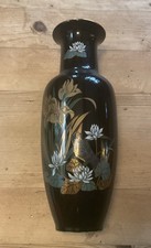 Beautiful Black Flowered Vase