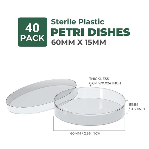 Pack autoclavable petri - 40-pack,