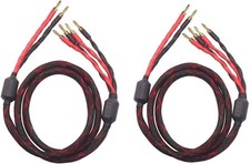 k4B-2B Bi-Wire Speaker Cable 2 Banana Plugs - 4 Plugs Total 12banana Plugs 2.5m