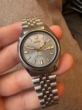 Seiko 5 Automatic 21 Jewels Men’s Watch Japan Made Silver Dial DayDate 7S26-01B0