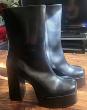 H & M Platform Ankle Boots UK 6 Black New Unworn 