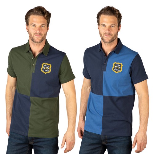 Mens quartered polo shirt - quartered,