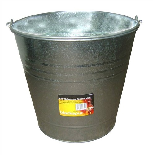 12ltr galvanised steel - steel, bucket