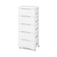 Vertical Rolling Storage Cabinet with Wheels Lockable Mobile Organiser Unit