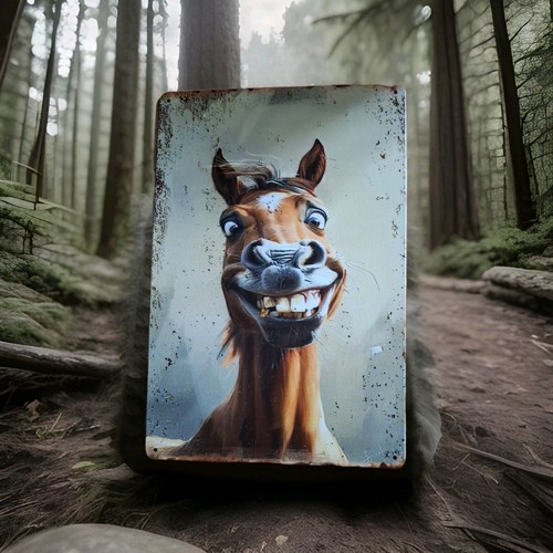 Very happy horse - horse, metal