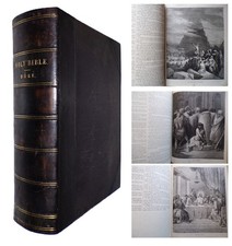 c1870 THE HOLY BIBLE illustrated by GUSTAVE DORE Leather Binding in One Volume