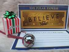 POLAR EXPRESS BELL GENUINE LICENSED ITEM - Personalised Train Ticket etc., SALE