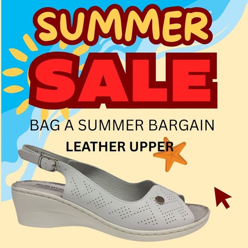 Ladies white leather slingback - ladies,