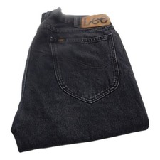 Mens Lee Rider Jeans Black Slim Straight Waist 36 Leg 34 W36 L34 Zip Fly (Q6647)