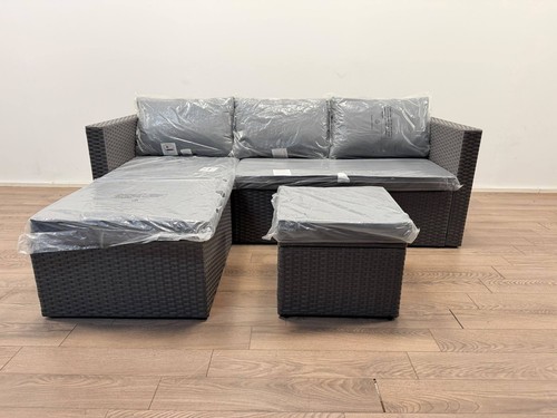 Grey rattan effect seater - grey, 4