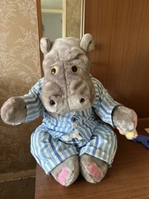 Vintage Silent night Large Hippo With Duck Soft Toy Please Read